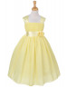 Pleated Chiffon Tea Length Flower Girl Dress With Flower Sash